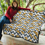 Zigzag Pizza Pattern Print Quilt