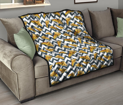 Zigzag Pizza Pattern Print Quilt