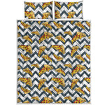 Zigzag Pizza Pattern Print Quilt Bed Set