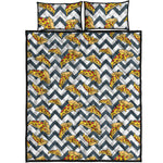 Zigzag Pizza Pattern Print Quilt Bed Set
