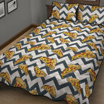 Zigzag Pizza Pattern Print Quilt Bed Set