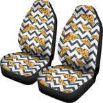 Zigzag Pizza Pattern Print Universal Fit Car Seat Covers