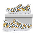 Zigzag Pizza Pattern Print White Running Shoes