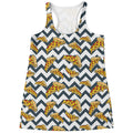 Zigzag Pizza Pattern Print Women's Racerback Tank Top
