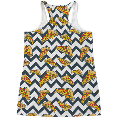 Zigzag Pizza Pattern Print Women's Racerback Tank Top
