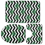 Zigzag Weed Pattern Print 3 Piece Bath Mat Set
