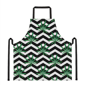 Zigzag Weed Pattern Print Apron