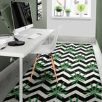 Zigzag Weed Pattern Print Area Rug