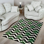 Zigzag Weed Pattern Print Area Rug
