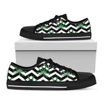 Zigzag Weed Pattern Print Black Low Top Shoes