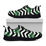 Zigzag Weed Pattern Print Black Sneakers