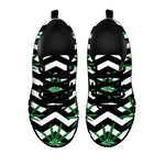 Zigzag Weed Pattern Print Black Sneakers