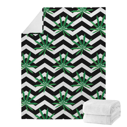 Zigzag Weed Pattern Print Blanket