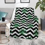 Zigzag Weed Pattern Print Blanket