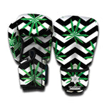 Zigzag Weed Pattern Print Boxing Gloves