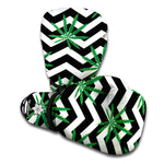 Zigzag Weed Pattern Print Boxing Gloves