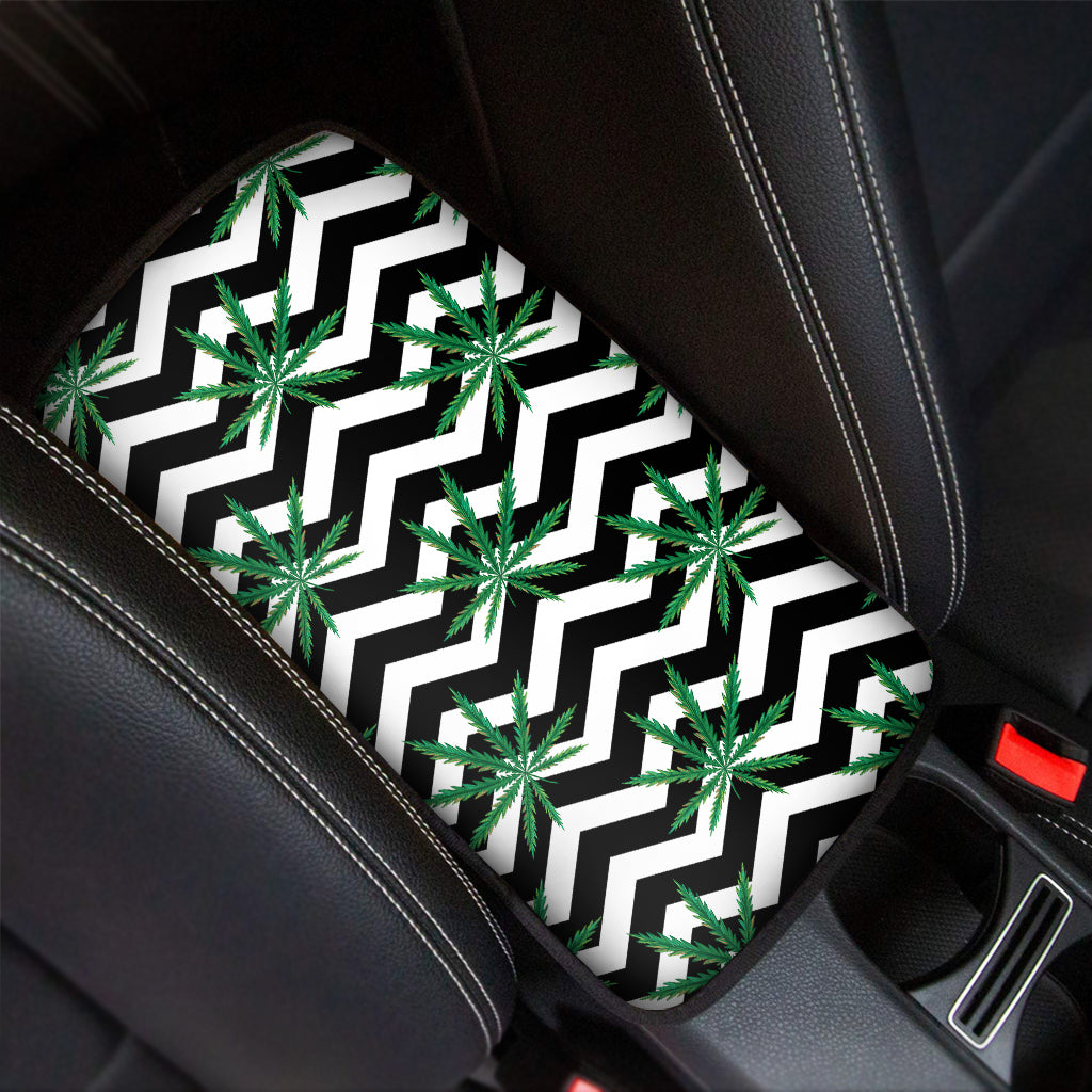 Zigzag Weed Pattern Print Car Center Console Cover