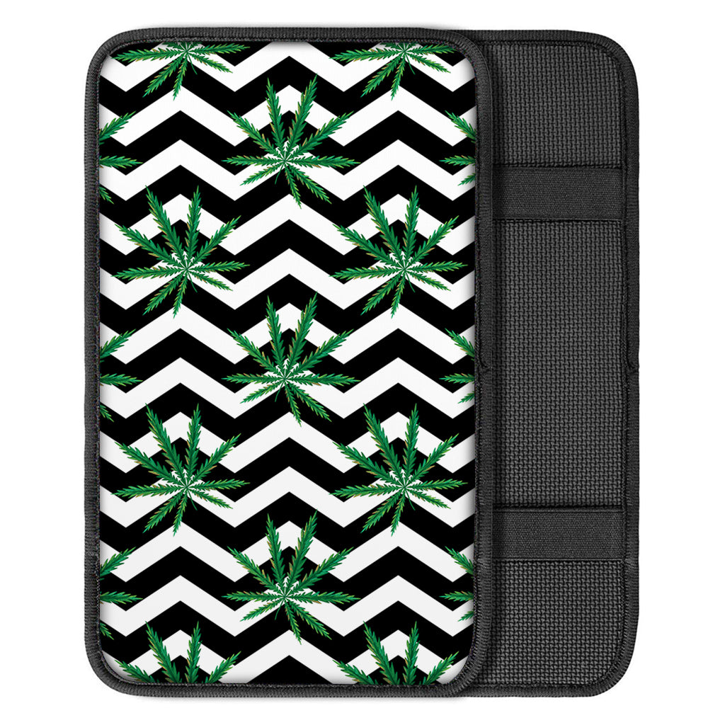 Zigzag Weed Pattern Print Car Center Console Cover