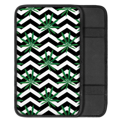 Zigzag Weed Pattern Print Car Center Console Cover