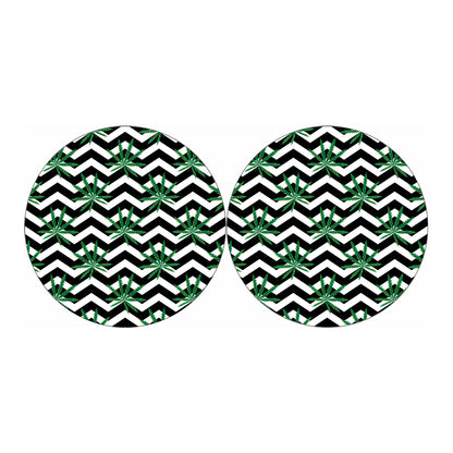 Zigzag Weed Pattern Print Car Coasters