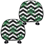 Zigzag Weed Pattern Print Car Headrest Covers