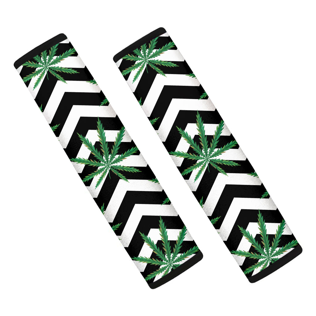 Zigzag Weed Pattern Print Car Seat Belt Covers