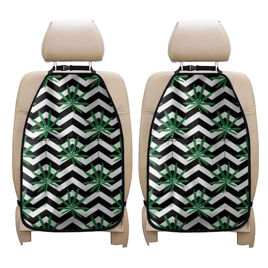 Zigzag Weed Pattern Print Car Seat Organizers