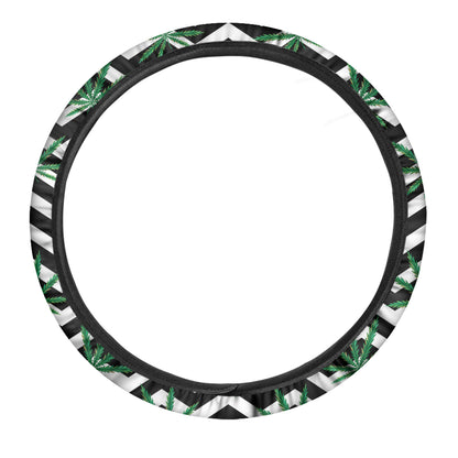 Zigzag Weed Pattern Print Car Steering Wheel Cover