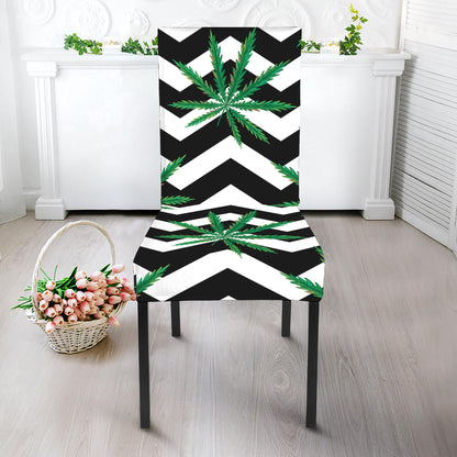 Zigzag Weed Pattern Print Dining Chair Slipcover