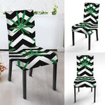 Zigzag Weed Pattern Print Dining Chair Slipcover