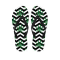 Zigzag Weed Pattern Print Flip Flops