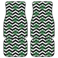 Zigzag Weed Pattern Print Front and Back Car Floor Mats
