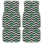 Zigzag Weed Pattern Print Front and Back Car Floor Mats
