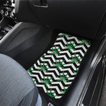 Zigzag Weed Pattern Print Front and Back Car Floor Mats