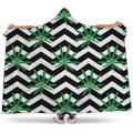 Zigzag Weed Pattern Print Hooded Blanket