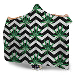 Zigzag Weed Pattern Print Hooded Blanket