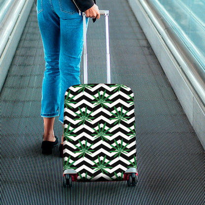 Zigzag Weed Pattern Print Luggage Cover