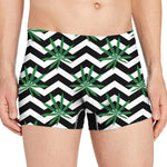 Zigzag Weed Pattern Print Men's Boxer Briefs