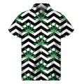Zigzag Weed Pattern Print Men's Short Sleeve Shirt