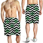 Zigzag Weed Pattern Print Men's Shorts