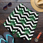Zigzag Weed Pattern Print Men's Shorts