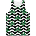 Zigzag Weed Pattern Print Men's Tank Top