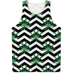 Zigzag Weed Pattern Print Men's Tank Top