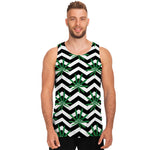 Zigzag Weed Pattern Print Men's Tank Top