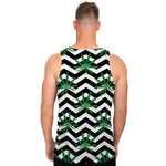 Zigzag Weed Pattern Print Men's Tank Top