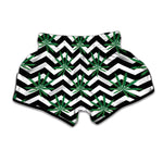 Zigzag Weed Pattern Print Muay Thai Boxing Shorts