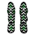 Zigzag Weed Pattern Print Muay Thai Shin Guards