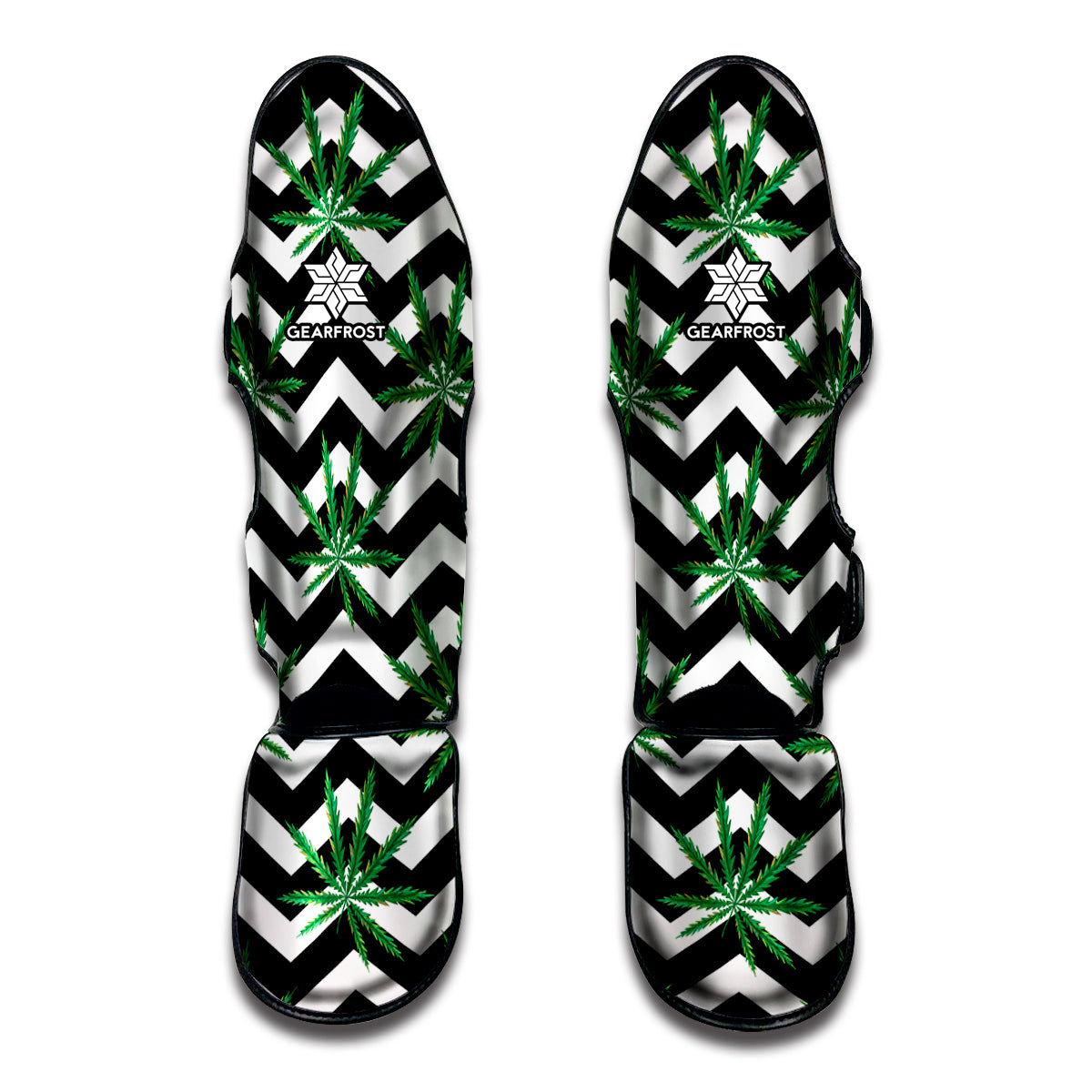 Zigzag Weed Pattern Print Muay Thai Shin Guard