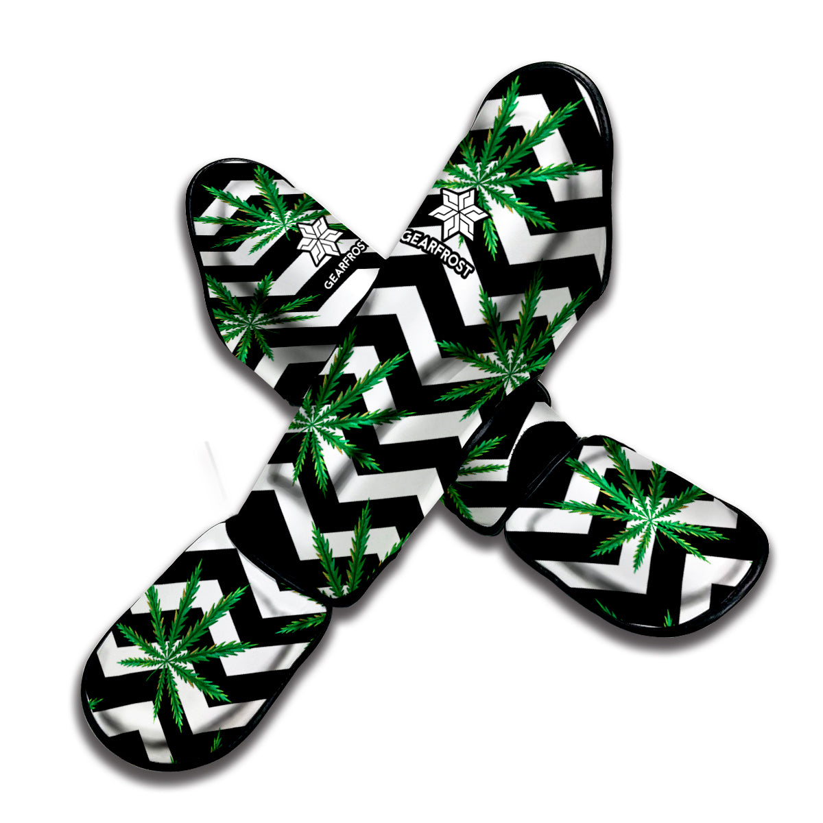 Zigzag Weed Pattern Print Muay Thai Shin Guard
