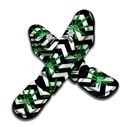 Zigzag Weed Pattern Print Muay Thai Shin Guard